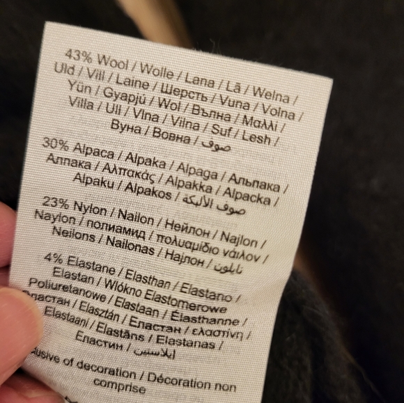 Selected Femme Curve Knit Cardigan 'Juma' Black Size Large (Wool & Alpaca) - Picture 14 of 16